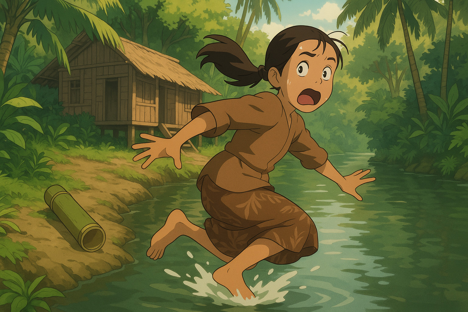 Startled Leap into the River